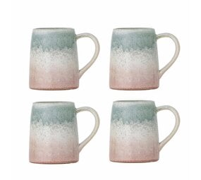 Bloomingville Winnie mokken roze/groen set van 4 stuks