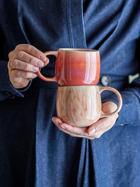 Bloomingville Roselyn muggar rosa set med 4 delar