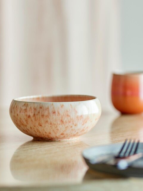 Bloomingville Cuencos Roselyn color rosa, juego de 4 piezas