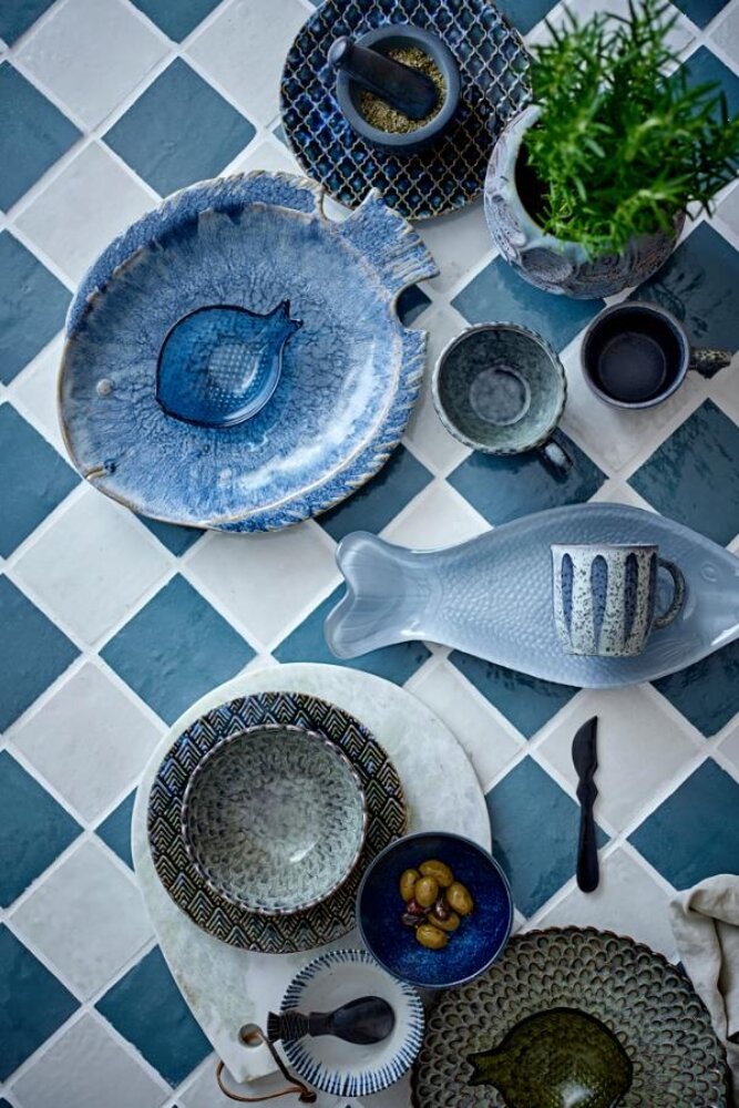 Bloomingville Katrina plates gray set of 4 pieces