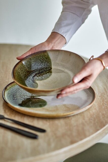 Bloomingville Service de table Jules vert, 12 pièces