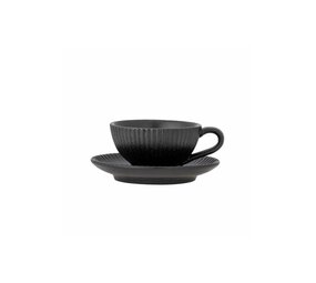 Bloomingville Set di 4 tazze e piattini Neri