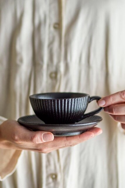 Bloomingville Neri kopp och fat set med 4 delar