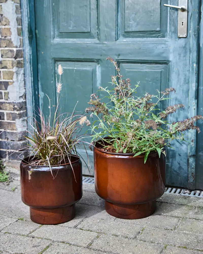 House Doctor Pile planters brown set of 2 pieces