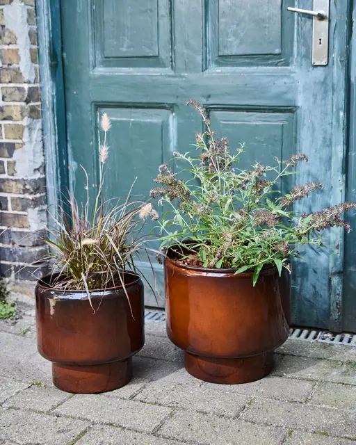 House Doctor Brune plantekasser i pile-stil, sett med 2 deler