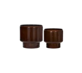 House Doctor Pile planters brown set of 2 pieces