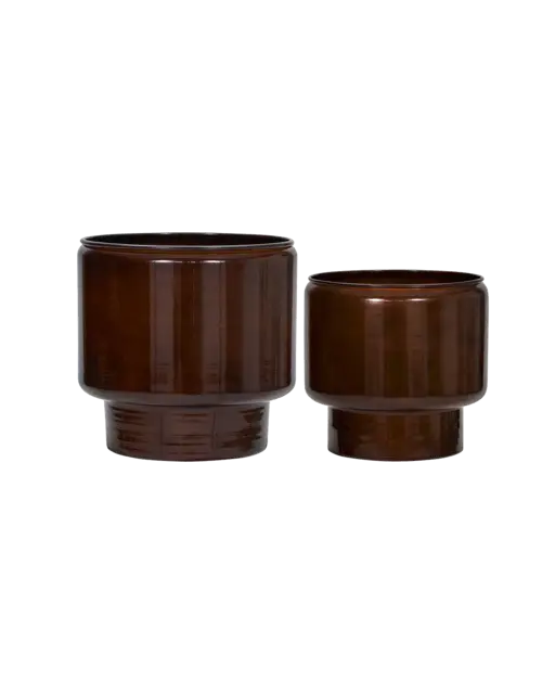 House Doctor Set di 2 fioriere marroni in pile