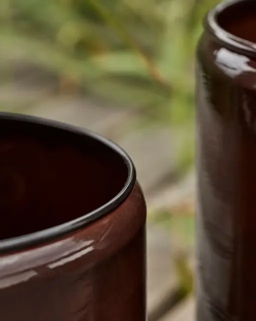 House Doctor Set di 2 fioriere marroni in pile