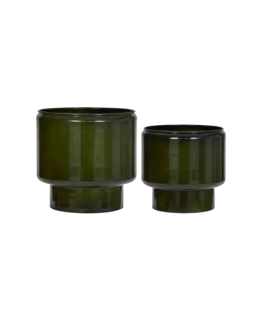 House Doctor Pile planters green set of 2 pieces