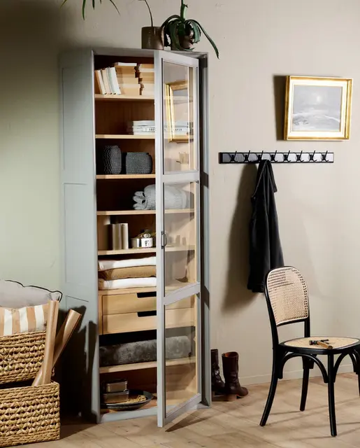 Nordal Moderner Garderobenständer mit 8 Haken, schwarz