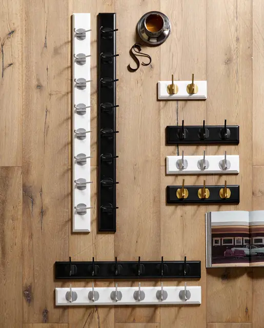 Nordal Edgy coat rack with 8 hooks black