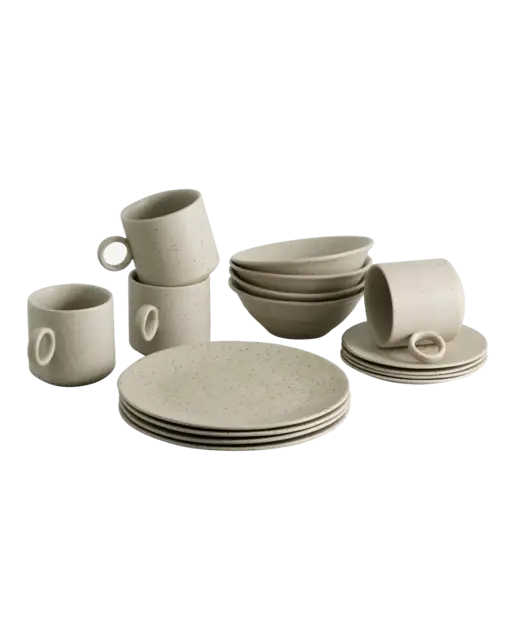 Nordal Kiernfarbenes Brunch-Set, beige, 16-teilig