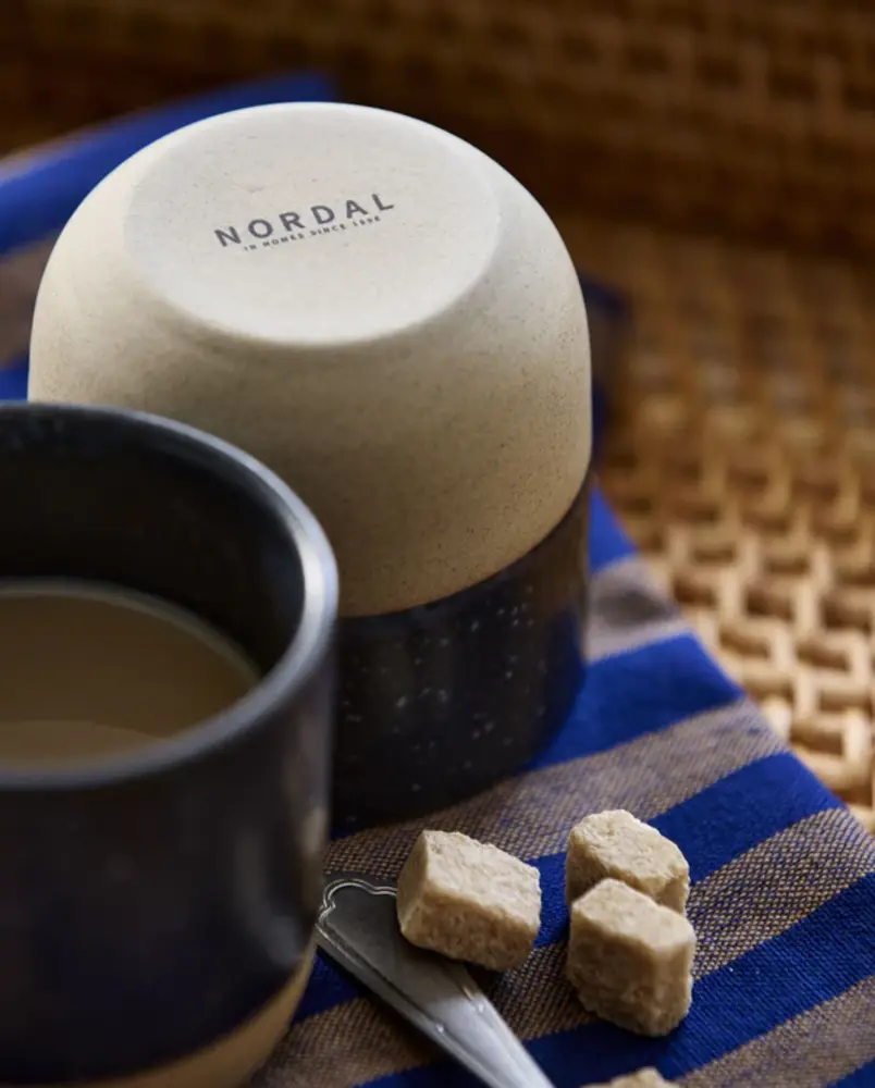 Nordal Tasses à motifs granuleux, taille S, bleu foncé, lot de 6.