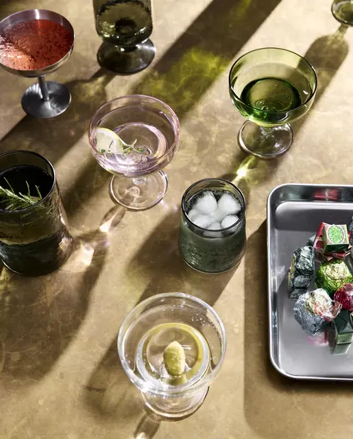 Nordal Vasos altos Vita verdes set de 6 piezas