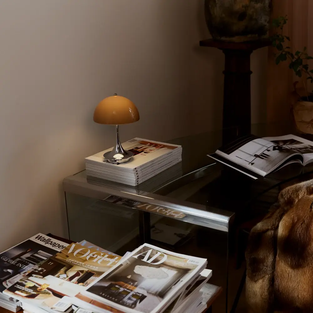 Louis Poulsen Panthella 160 bærbar bordlampe original opalbrun Louis Poulsen Panthella 160 bærbar bordlampe original opalbrun