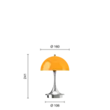 Louis Poulsen Panthella 160 bærbar bordlampe original opal orange Louis Poulsen Panthella 160 bærbar bordlampe original opal orange