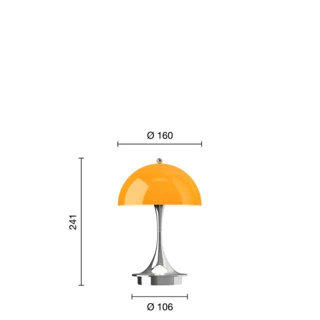 Louis Poulsen Panthella 160 portabel bordslampa original opal orange