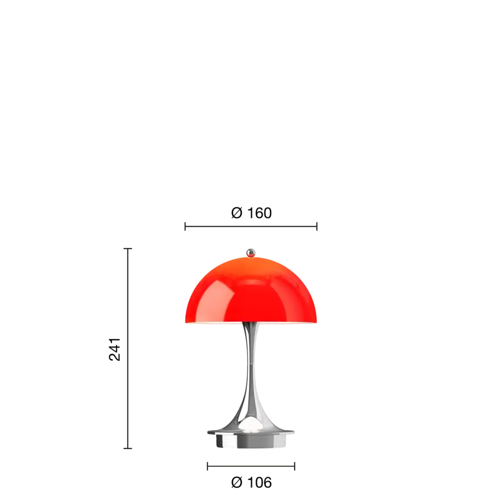 Louis Poulsen Panthella 160 portable tafellamp original opal red