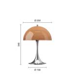 Louis Poulsen Lampe de table portable Panthella 250, couleur opale marron originale Louis Poulsen Lampe de table portable Panthella 250, couleur opale marron originale