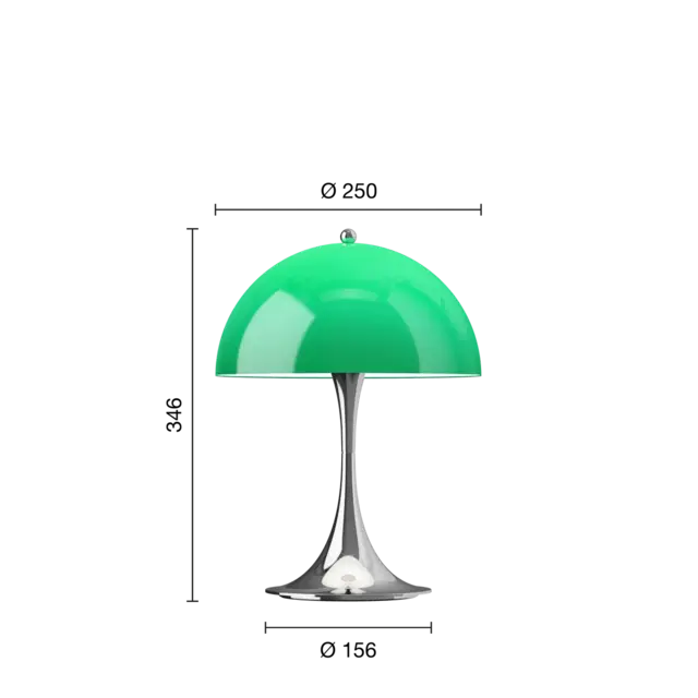 Louis Poulsen Panthella 250 bærbar bordlampe original opalgrøn Louis Poulsen Panthella 250 bærbar bordlampe original opalgrøn