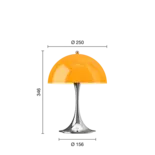 Louis Poulsen Lampe de table portable Panthella 250, couleur orange opale originale