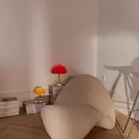 Louis Poulsen Lámpara de mesa portátil Panthella 250 original rojo ópalo Louis Poulsen Lámpara de mesa portátil Panthella 250 original rojo ópalo