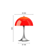 Louis Poulsen Panthella 250 bærbar bordlampe original opalrød Louis Poulsen Panthella 250 bærbar bordlampe original opalrød