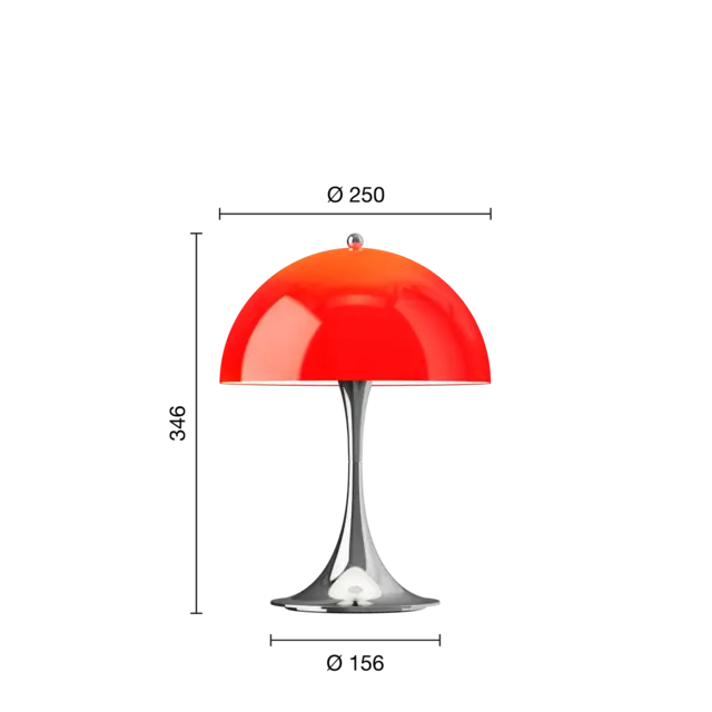 Louis Poulsen Panthella 250 portabel bordslampa original opalröd Louis Poulsen Panthella 250 portabel bordslampa original opalröd