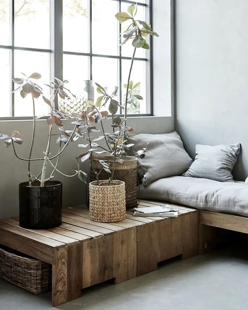 House Doctor Woodie voetenbank hout