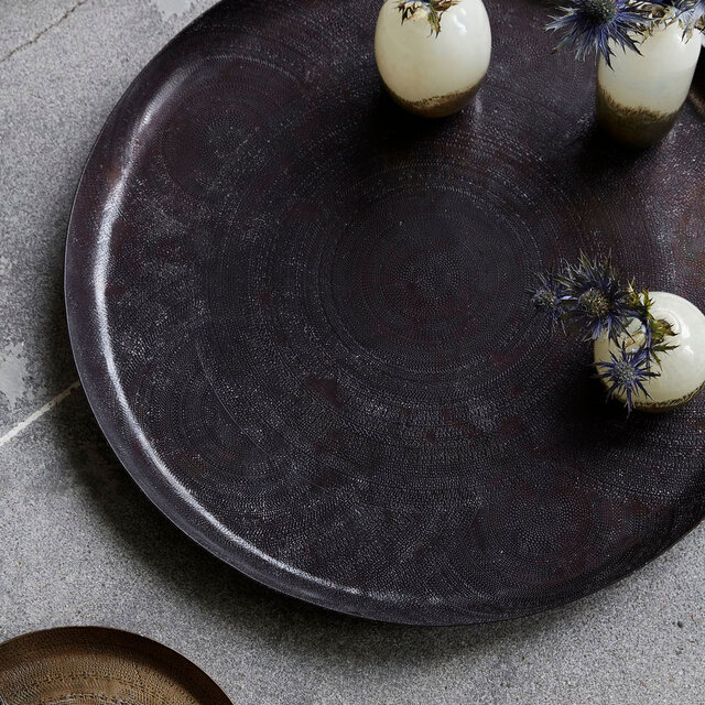 House Doctor Jhansi tray - antique brown