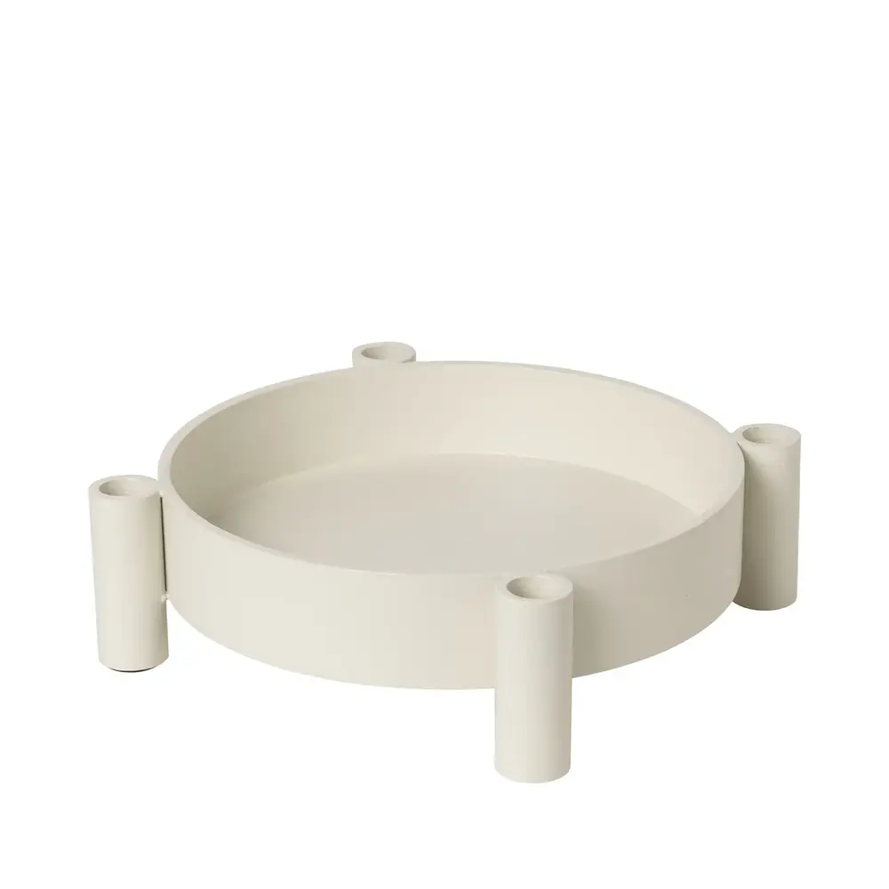 Broste Copenhagen Portavelas Silke blanco/crema