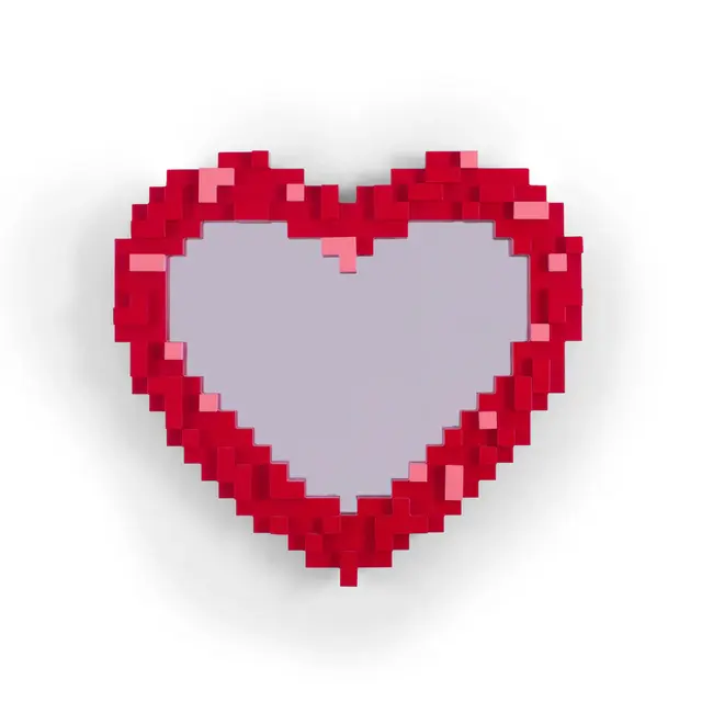 Seletti Pixel mirror heart