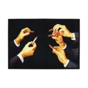 Seletti Rektangulär matta i svart, läppstift Seletti Rektangulär matta i svart, läppstift