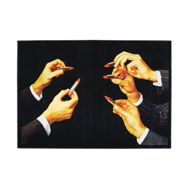 Seletti Tappeto rettangolare Rossetti nero Seletti Tappeto rettangolare Rossetti nero