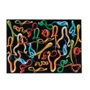 Seletti Tapis rectangulaire à motifs de serpents Seletti Tapis rectangulaire à motifs de serpents