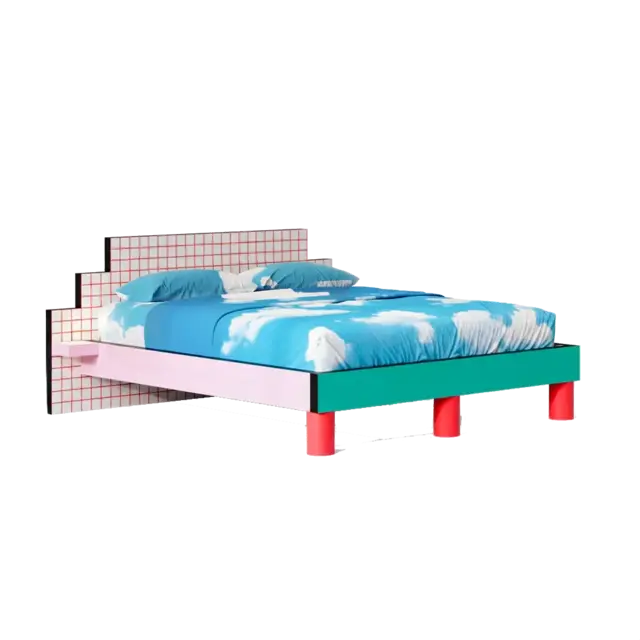 Seletti Cama de rejilla roja Superbed