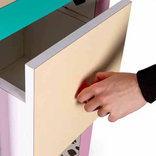 Seletti Mobiletto da bagno Supershelf con griglia blu