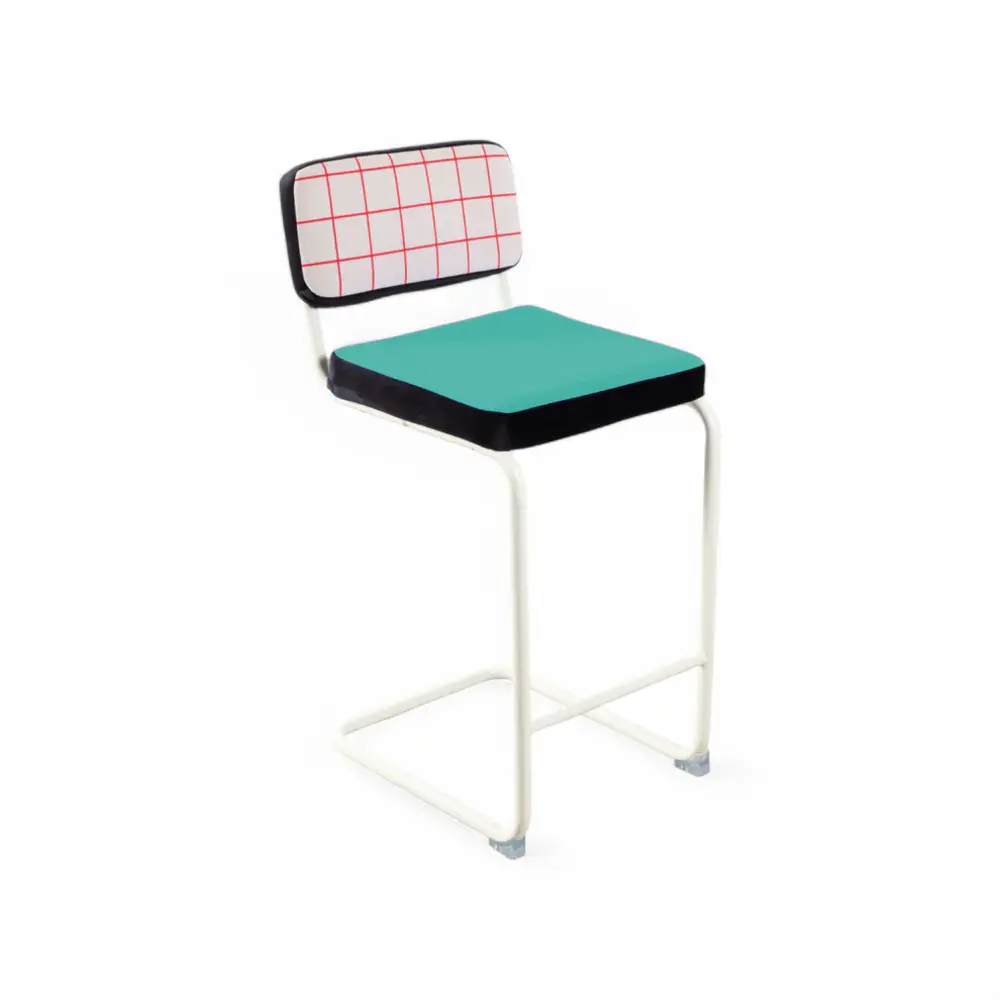 Seletti Sgabello da bar con griglia rossa Superstool