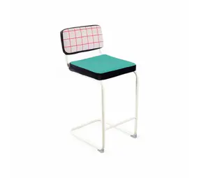 Seletti Superstool red grid bar stool