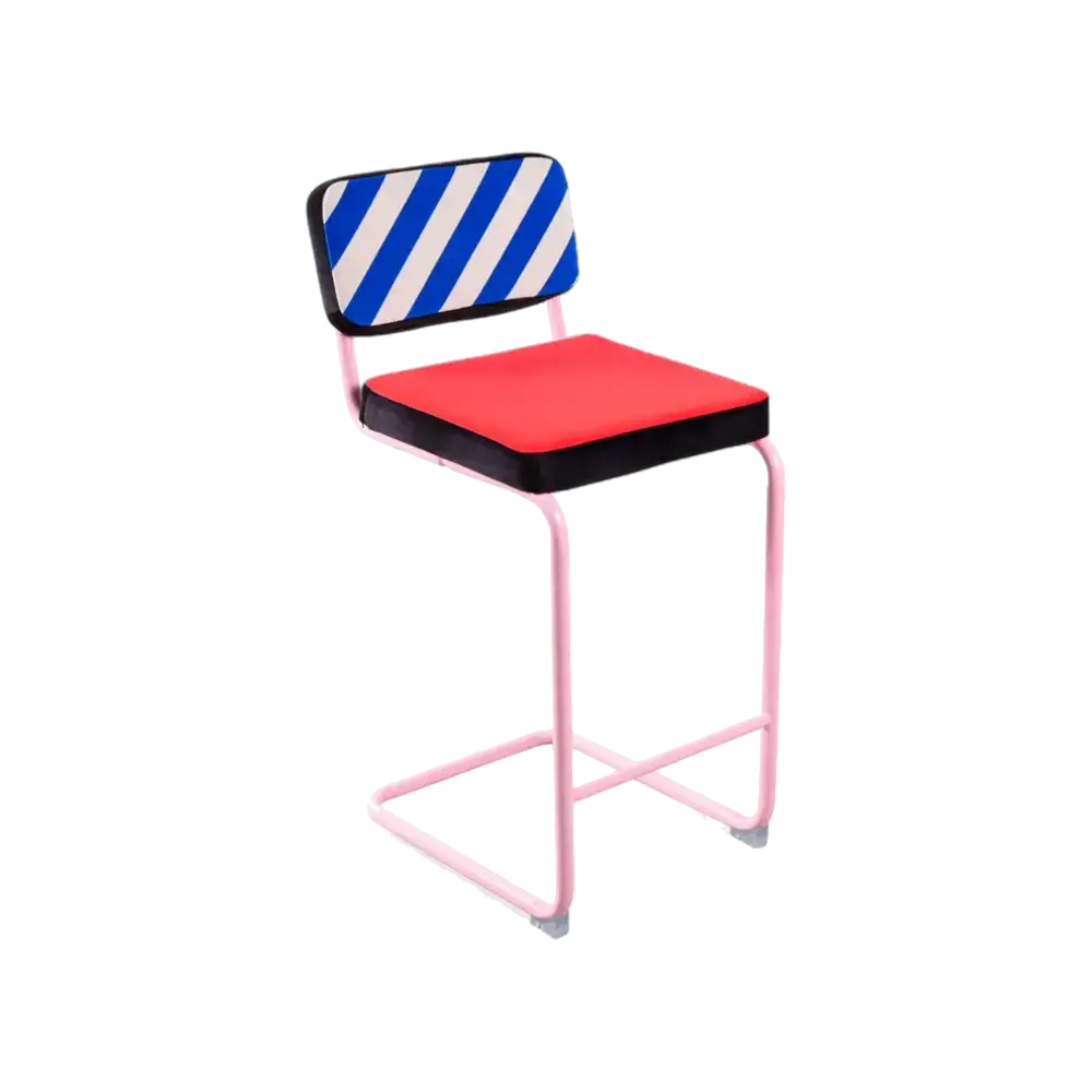 Seletti Superstool blue stripes bar stool