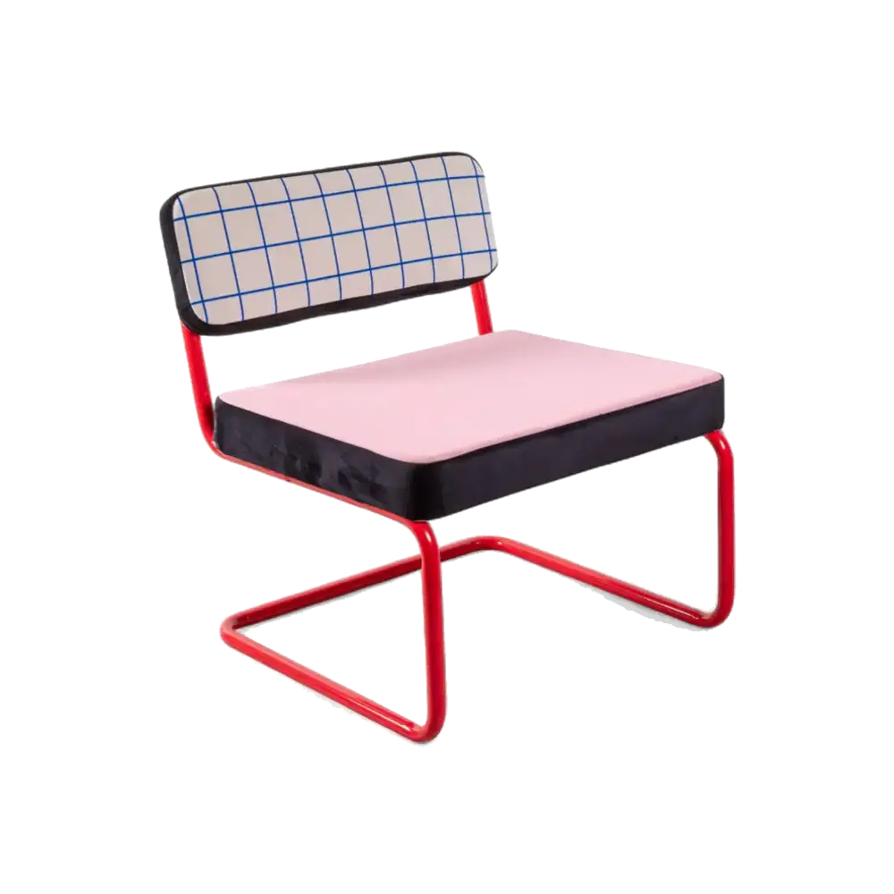 Seletti Superlounge-stol blå rutenettstol