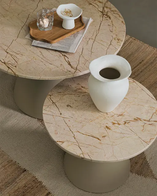 Broste Copenhagen Tavolo Miro Ø75cm beige