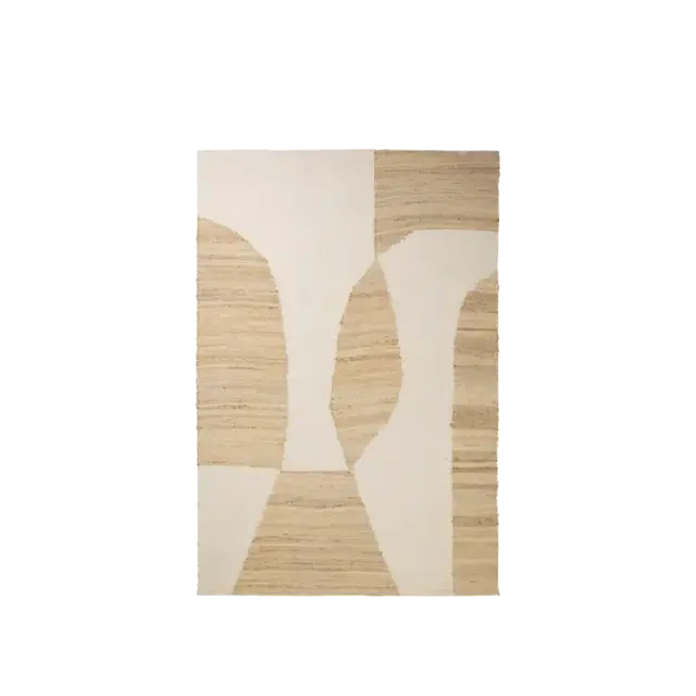 Broste Copenhagen Tappeto Lumi naturale/bianco 140x200cm