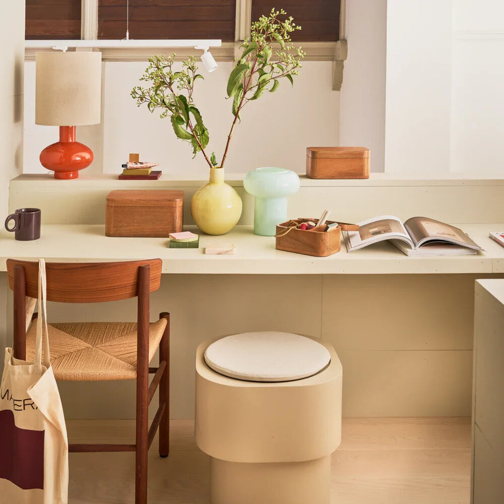 Urban Nature Culture Pale khaki side table/ottoman