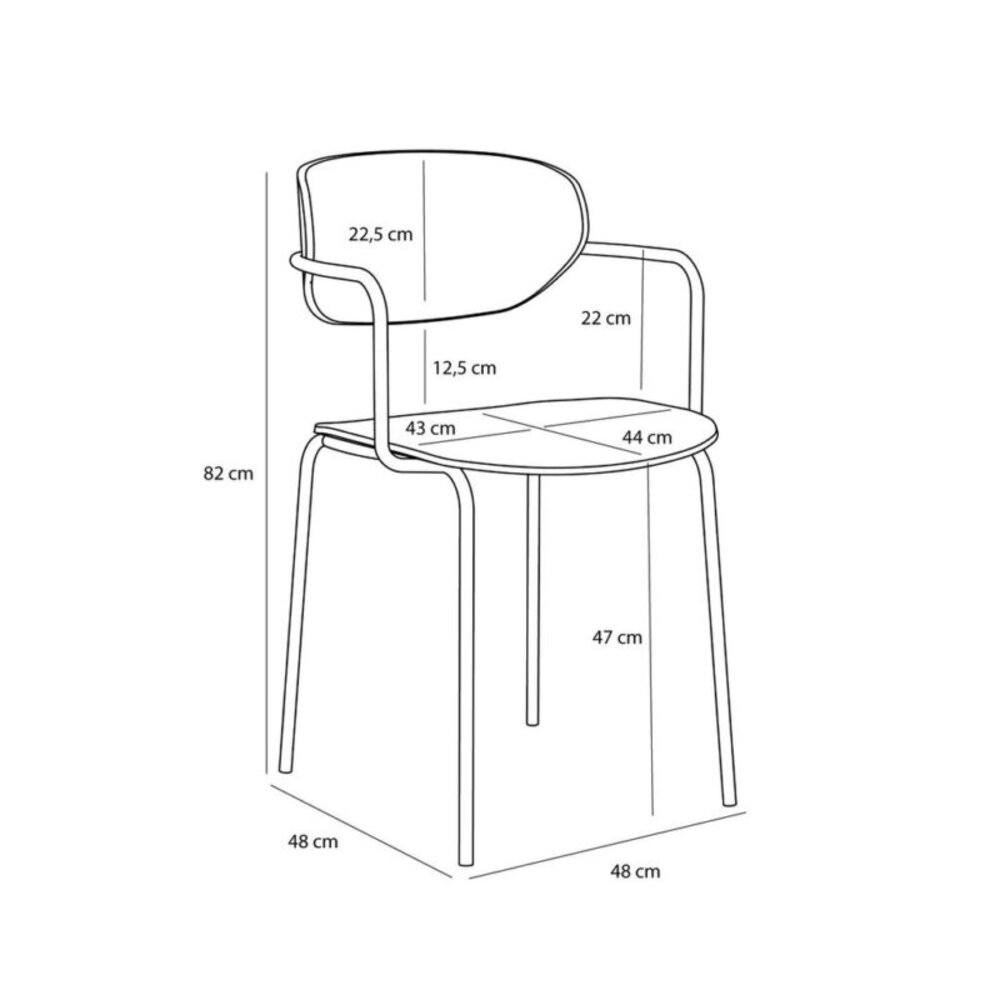 Hubsch Silla arco gris claro - 141905 Hubsch Silla arco gris claro - 141905