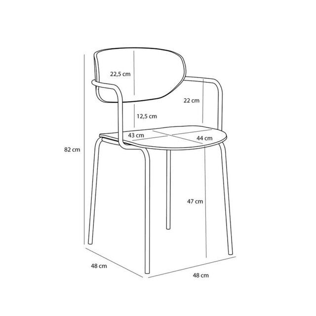 Hubsch Silla arco gris claro - 141905 Hubsch Silla arco gris claro - 141905