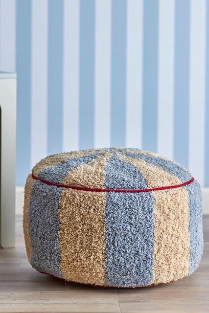 Bloomingville Mini Pouf Charoline blu