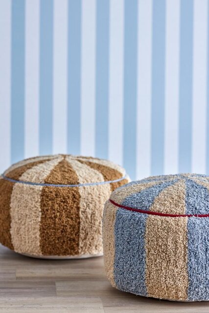 Bloomingville Mini Pouf Charoline blu