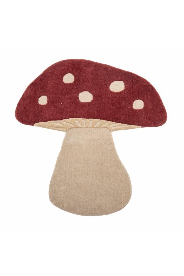Bloomingville Mini Mushroom vloerkleed rood