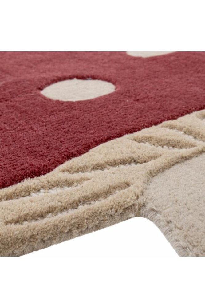 Bloomingville Mini Mushroom vloerkleed rood